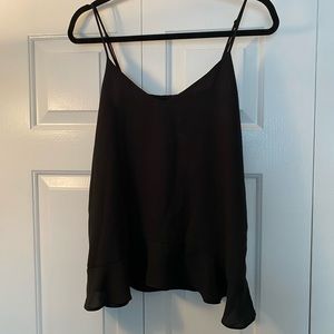 Black Ruffle Trim Tank